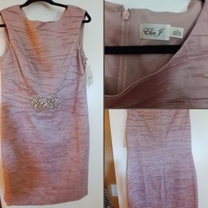 ELIZA J Mauve Crinkle Taffeta Dress